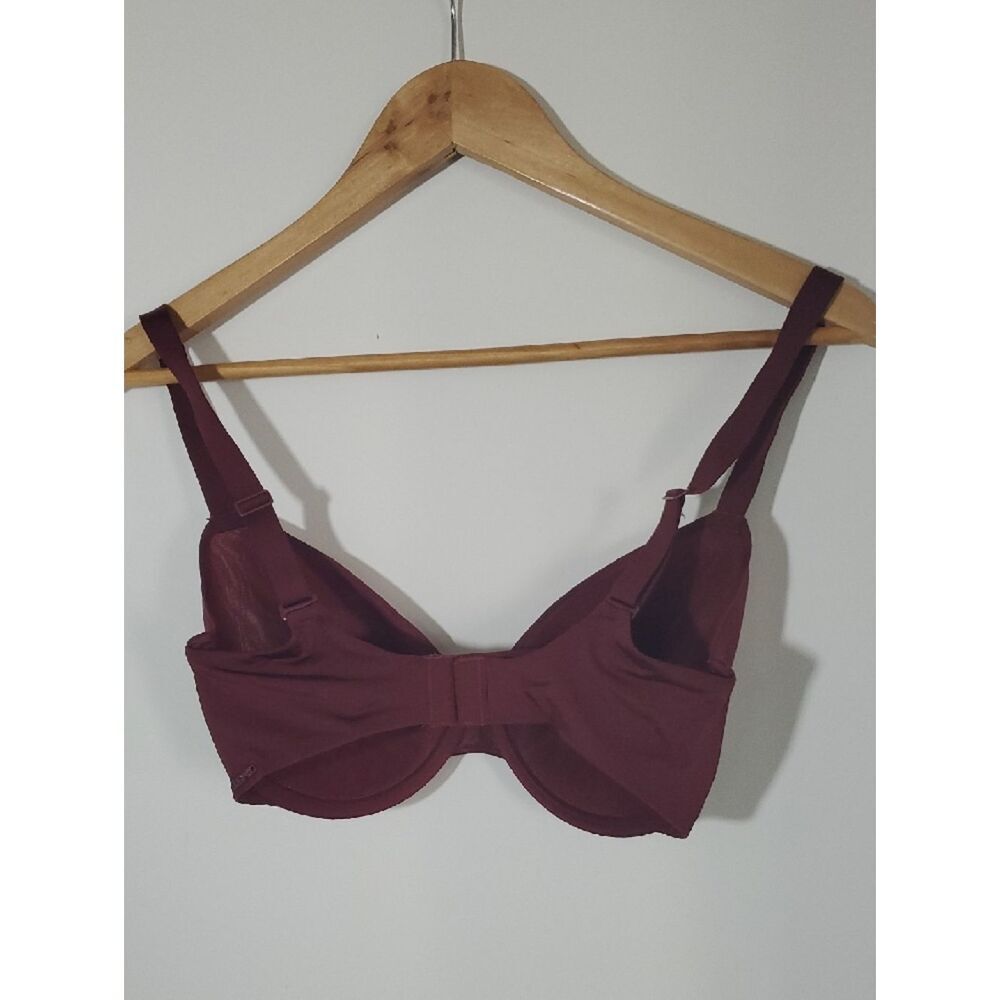 SKIMS Unlined Demi Bra in Deep Burgundy Size 34DD - Picture 2 of 8